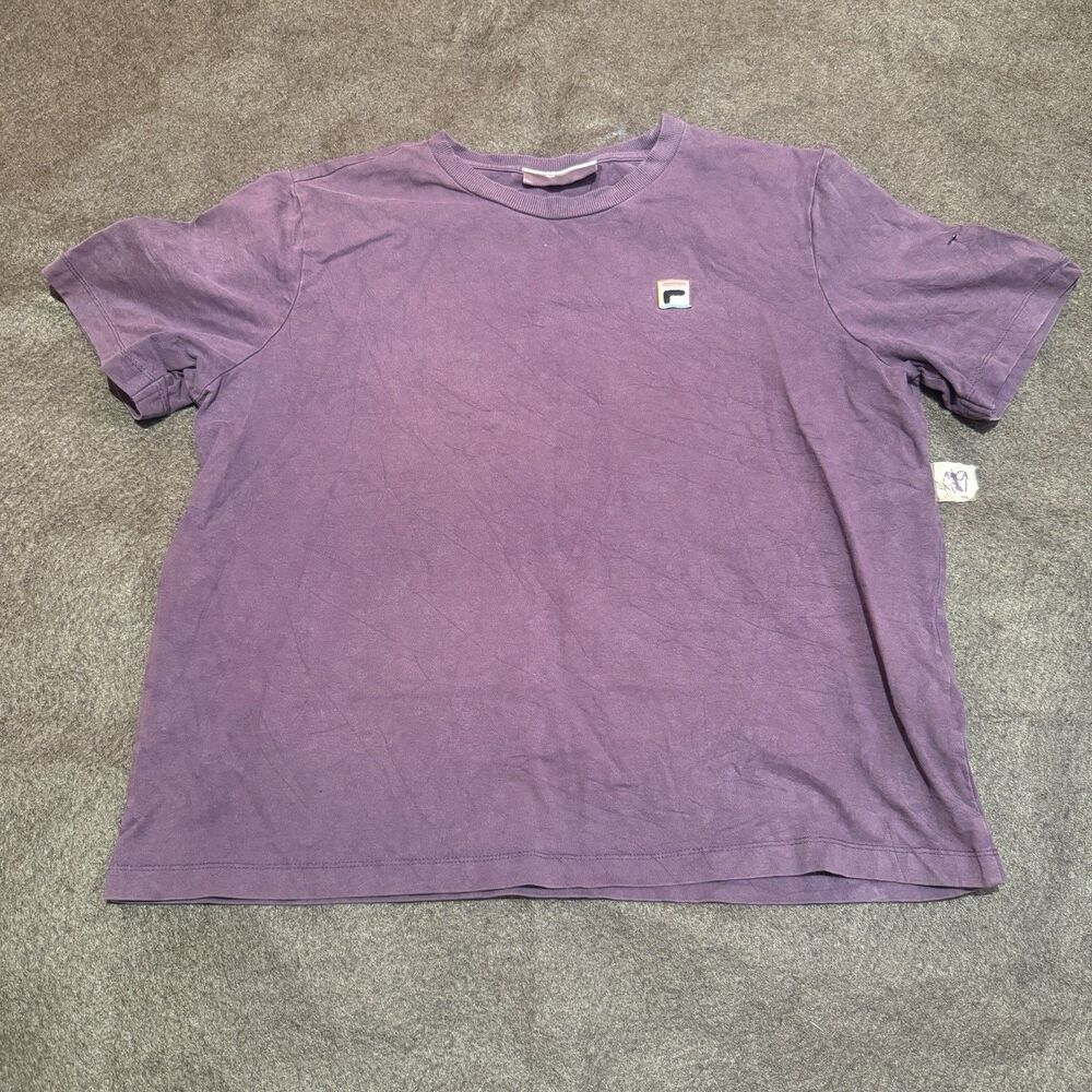 Vintage Fila Womens TShirt L Large Purple Short Sleeve Tee Shirt Activewear